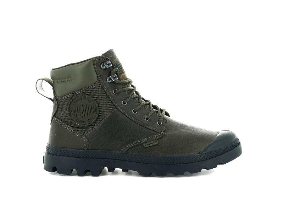 Palladium Pampa Shield Wp+ Lth Olijfgroen | RSK5477JB